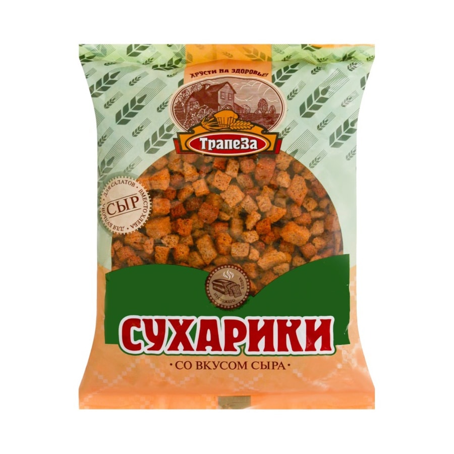 Сухарики Трапеза салатные со вкусом сыра 350 г.